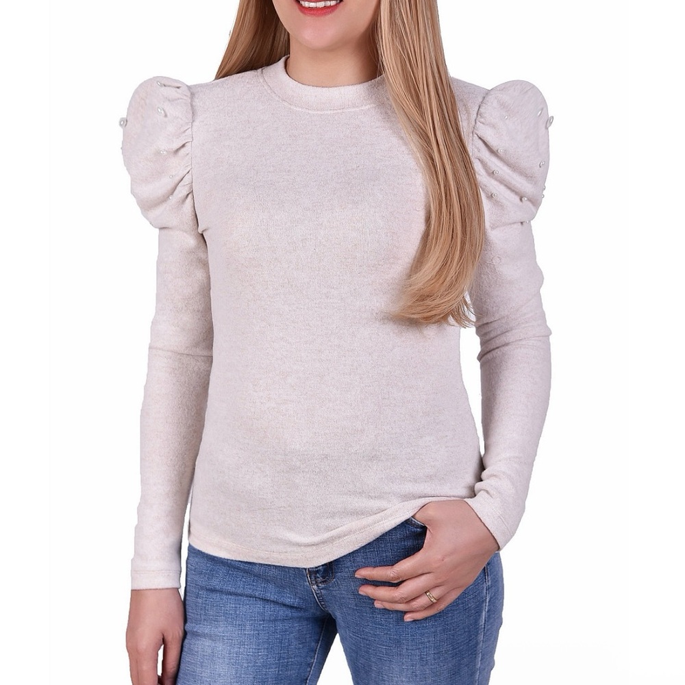 NWT Women's Cream Puff Sleeve Top